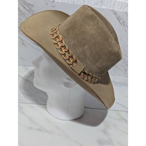 Resistol Self-Conforming Men's Tan Suede Braided Accent Band Western Cowboy Hat - Picture 3 of 8